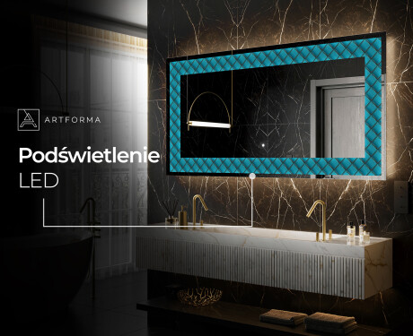 Podświetlane lustro dekoracyjne LED - Blue Harmonies #6