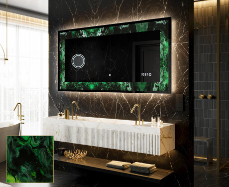 Podświetlane lustro dekoracyjne LED - Malachite Magic