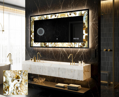 Podświetlane lustro dekoracyjne LED - Golden Streaks