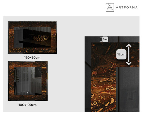 Podświetlane lustro dekoracyjne LED - Amber Shell #2