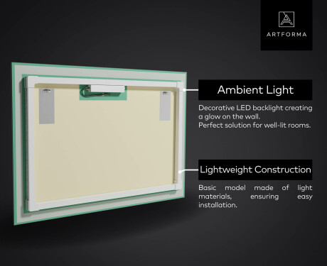 Podświetlane lustro dekoracyjne LED - Amber Shell #4