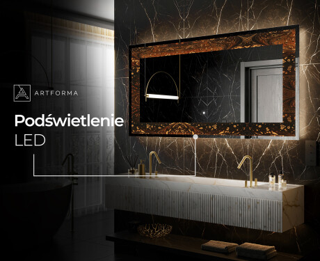 Podświetlane lustro dekoracyjne LED - Amber Shell #6