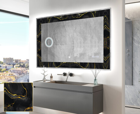 Podświetlane lustro dekoracyjne LED - Golden Veins