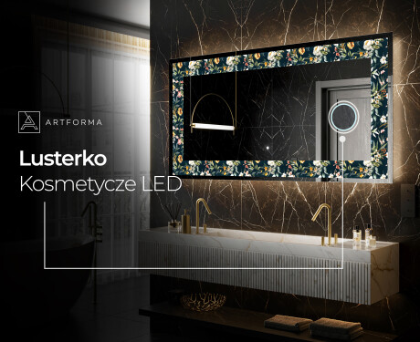 Podświetlane lustro dekoracyjne LED - Cascading Flowers #9