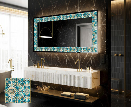 Podświetlane lustro dekoracyjne LED - Floral Elevations