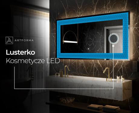 Podświetlane lustro dekoracyjne LED - Symmetrical Diamonds #6