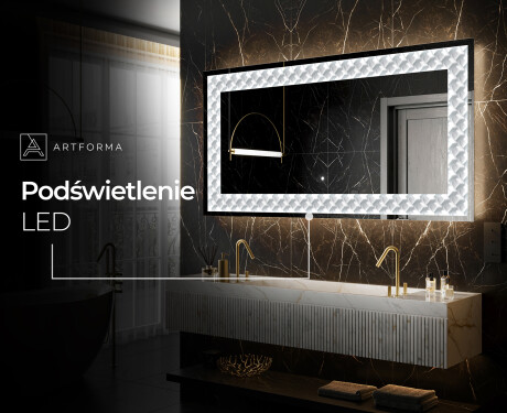 Podświetlane lustro dekoracyjne LED - Inspiring Lines #7