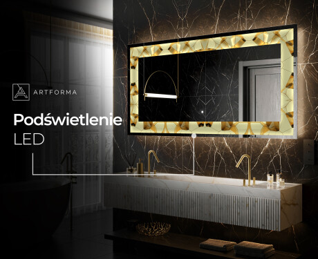Podświetlane lustro dekoracyjne LED - Glow Geometry #7