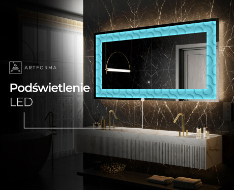 Podświetlane lustro dekoracyjne LED - Divergent Lines #7