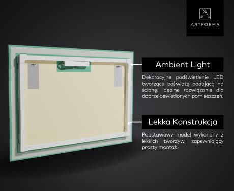 Podświetlane lustro dekoracyjne LED - Dynamic Whirls #4