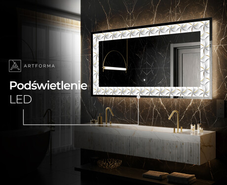 Podświetlane lustro dekoracyjne LED - Dynamic Whirls #7
