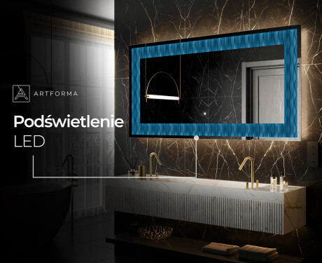 Podświetlane lustro dekoracyjne LED - Whirling Lines #7