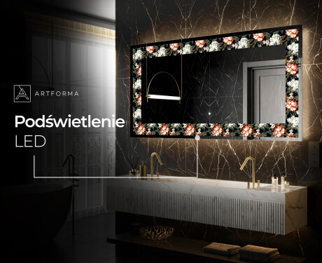 Podświetlane lustro dekoracyjne LED - Plant Rhythms #8