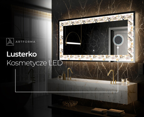 Podświetlane lustro dekoracyjne LED - Floral Reflections #9