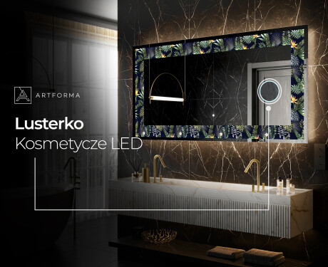 Podświetlane lustro dekoracyjne LED - Vintage Leaves #9