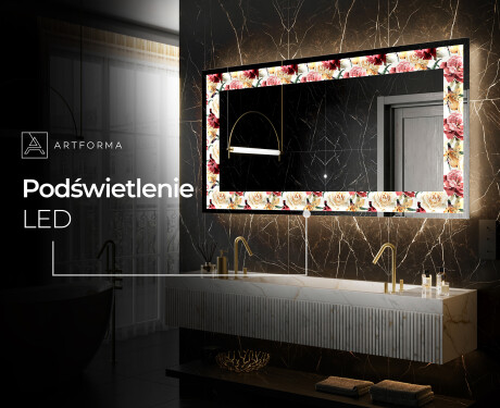 Podświetlane lustro dekoracyjne LED - Flowers Full Of Colors #8
