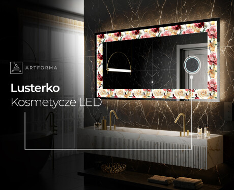 Podświetlane lustro dekoracyjne LED - Flowers Full Of Colors #9