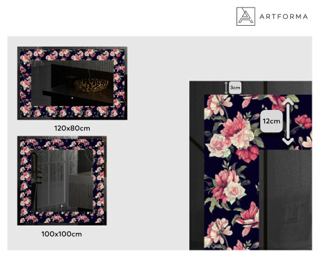 Podświetlane lustro dekoracyjne LED - Floral Layouts #2