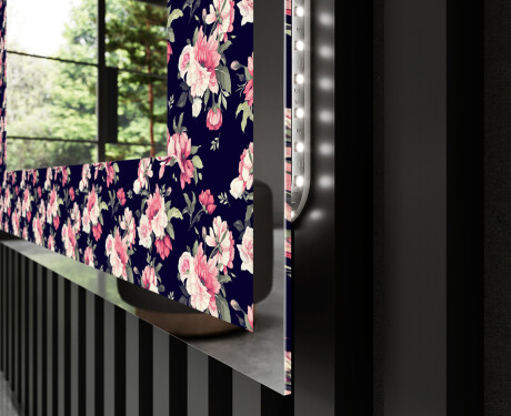 Podświetlane lustro dekoracyjne LED - Floral Layouts #3