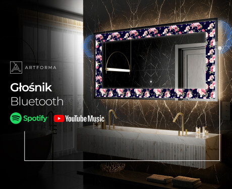 Podświetlane lustro dekoracyjne LED - Floral Layouts #7
