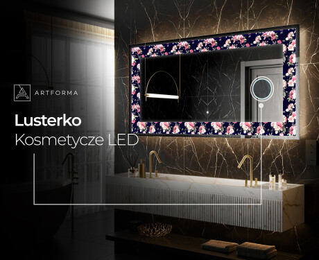 Podświetlane lustro dekoracyjne LED - Floral Layouts #9