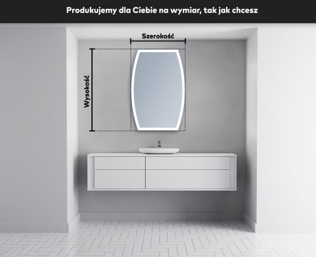 Lustro asymetryczne łazienkowe podświetlane LED M222 #4