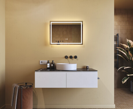 Lustro Łazienkowe Podświetlane 70x50cm z Dual color, Włącznik dotykowy, Mata grzewcza - L49 #9