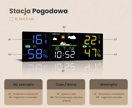 Prostokątne Lustro Łazienkowe Podświetlane 80x60cm z Dual color, Włącznik dotykowy, Stacja - L01 #4