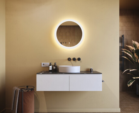 Okrągłe lustro łazienkowe podświetlane ledowo 60cm z Dual color, Włącznik dotykowy #8