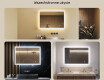 Prostokątne lustro do łazienki podświetlane LED 100x70cm z Dual color, Włącznik dotykowy #2