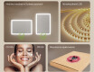 Prostokątne lustro do łazienki podświetlane LED 100x70cm z Dual color, Włącznik dotykowy #5