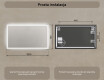 Lustro łazienkowe prostokątne z oświetleniem LED 120x70cm z Dual color, Włącznik dotykowy #7