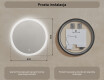 Lustro łazienkowe okrągłe z oświetleniem LED 80cm z Dual color, Włącznik dotykowy, Mata grzewcza #8