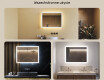 Prostokątne lustro łazienkowe LED 80x60cm z Dual color, Włącznik dotykowy, Mata grzewcza #2