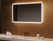 Prostokątne lustro do łazienki podświetlane LED 120x70cm z Dual color, Włącznik dotykowy, Mata grzewcza