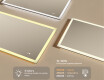 Prostokątne lustro do łazienki podświetlane LED 120x70cm z Dual color, Włącznik dotykowy, Mata grzewcza #3