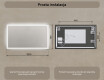 Prostokątne lustro do łazienki podświetlane LED 120x70cm z Dual color, Włącznik dotykowy, Mata grzewcza #8