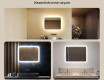 Zaokrąglone lustro do łazienki z oświetleniem LED, 80×60 cm, Dual color, włącznik dotykowy, mata grzewcza #2
