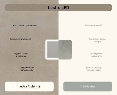Zaokrąglone lustro do łazienki z oświetleniem LED, 80×60 cm, Dual color, włącznik dotykowy, mata grzewcza #7