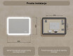 Zaokrąglone lustro do łazienki z oświetleniem LED, 80×60 cm, Dual color, włącznik dotykowy, mata grzewcza #8