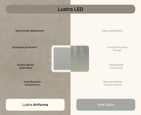 Zaokrąglone lustro do łazienki z oświetleniem LED, 100×70 cm, Dual color, włącznik dotykowy, mata grzewcza #7