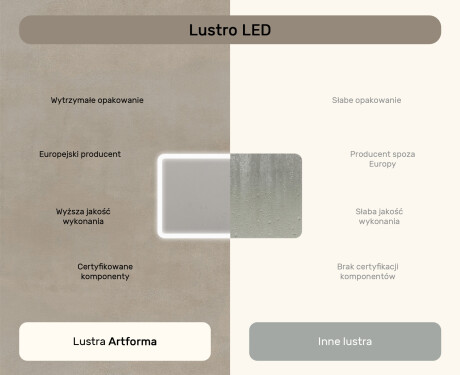 Zaokrąglone lustro do łazienki z oświetleniem LED, 120×70 cm, Dual color, włącznik dotykowy, mata grzewcza #7