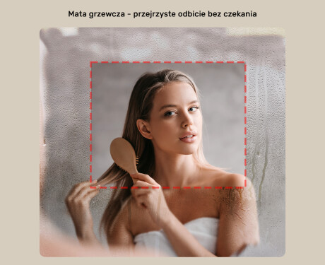 Lustro nieregularne z podświetleniem, 64×94 cm, Dual color, włącznik dotykowy, mata grzewcza #5