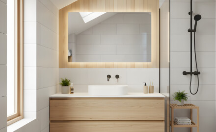 Lustro łazienkowe podświetlane 60x80/80x60 cm z neutralną barwą światła 4500K