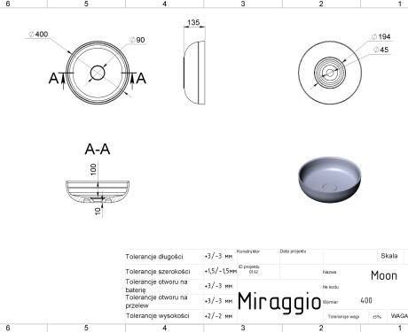 Umywalka MOON MIRASOFT