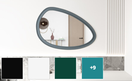 Asymetryczne lustro z dekoracyjną ramą MDF L304