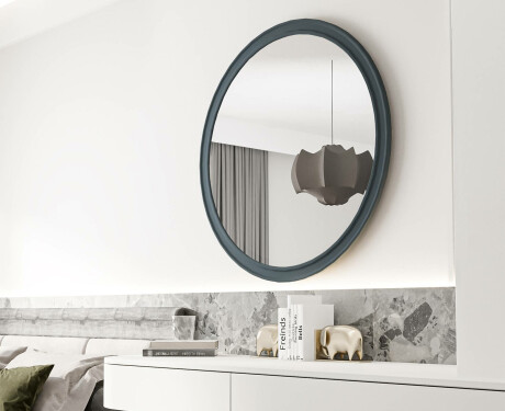 Lustro okrągłe z wykończeniem MDF L300