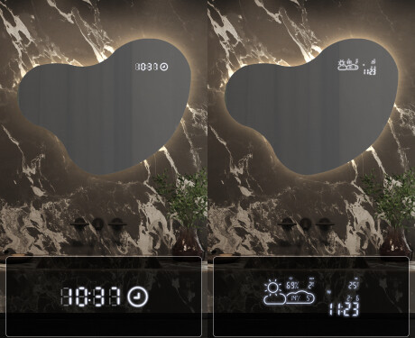 Lustro plama LED nieregularne z oświetleniem na ścianę N221 #7