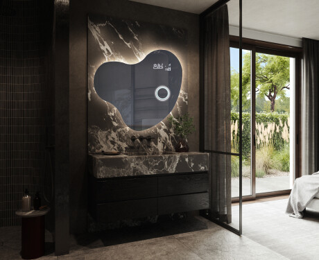 Lustro plama LED nieregularne z oświetleniem na ścianę N221 #10