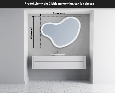 Lustro plama asymetryczne łazienkowe podświetlane LED N222 #3